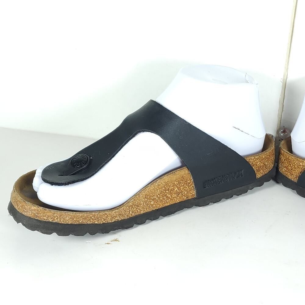 Birkenstock Women's Gizeh EU37 US6 Black Birko-Flor T-strap Thong Sandals - Picture 7 of 16